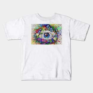 Floral Explosion Eye Kids T-Shirt